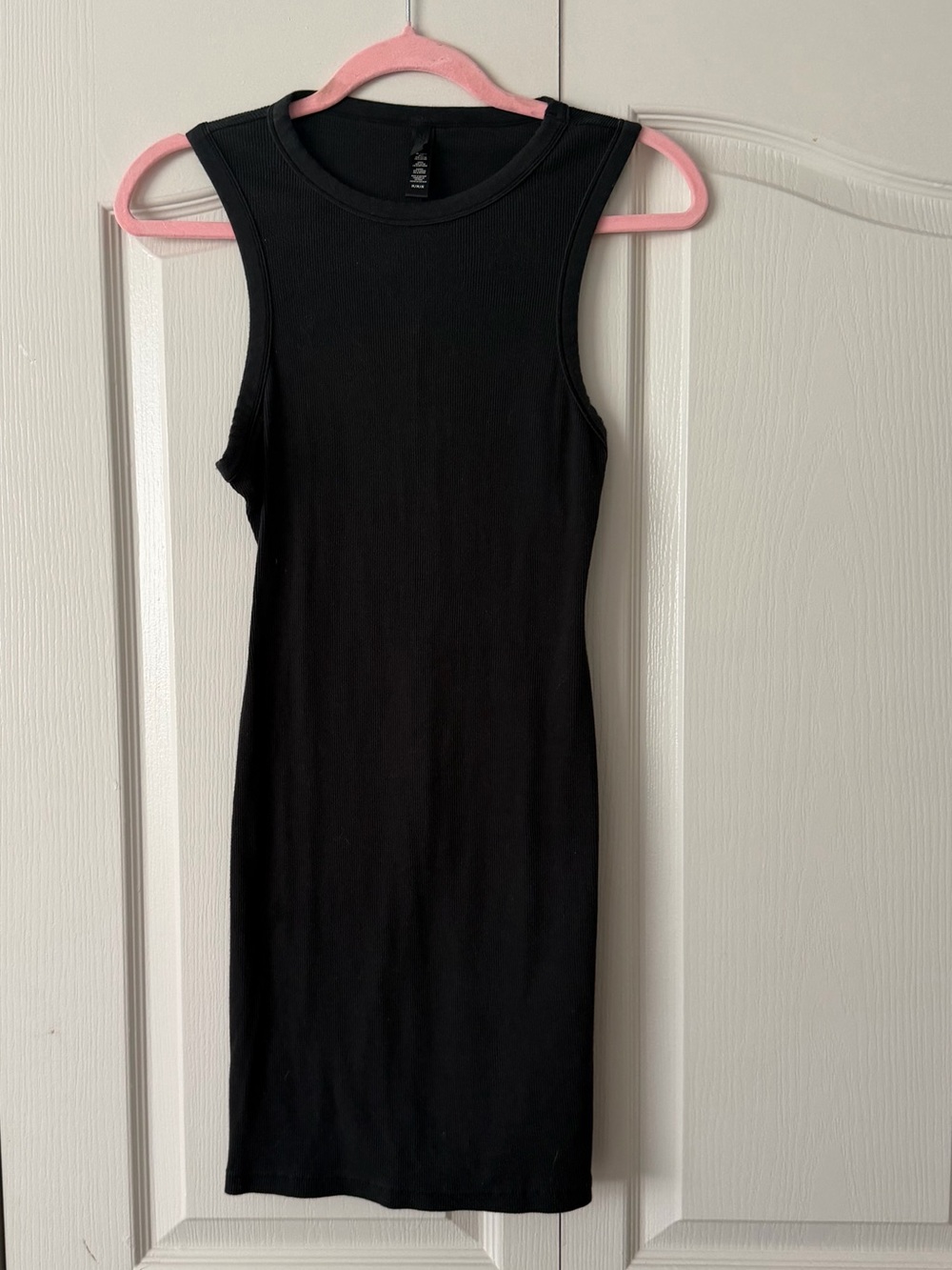 SKIMS Black Ribbed Sleeveless Mini Dress